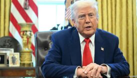 China is preparing for a 'prolonged economic warfare' with Donald Trump (pictured) after the president added additional tariffs on Beijing, while announcing a pause for other trading partners