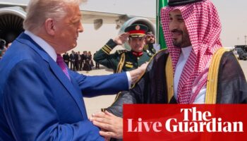 Donald Trump lands in Saudi Arabia as Gulf visit to seek economic deals begins – US politics live
